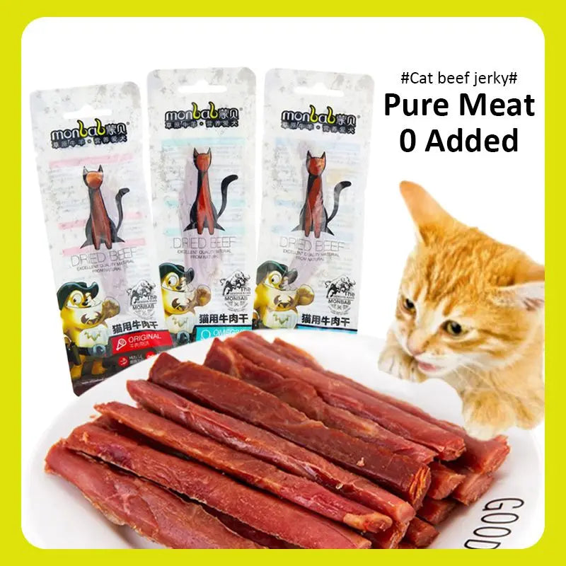 Beef Jerky Cat Treats – Taurine & Omega for Healthy Cats
