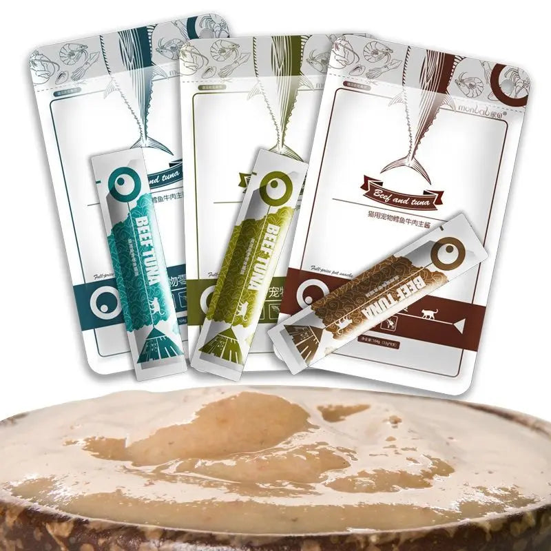 Cat Wet Food Strips – Cod, Tuna & Beef with DHA