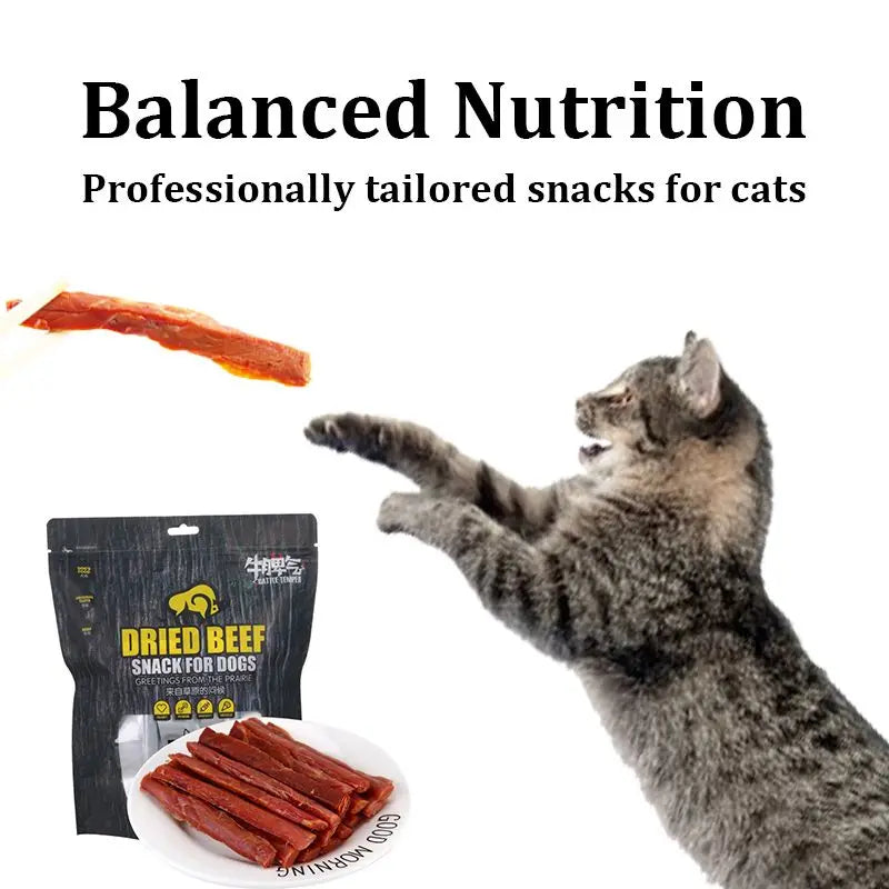 Beef Jerky Cat Treats – Taurine & Omega for Healthy Cats