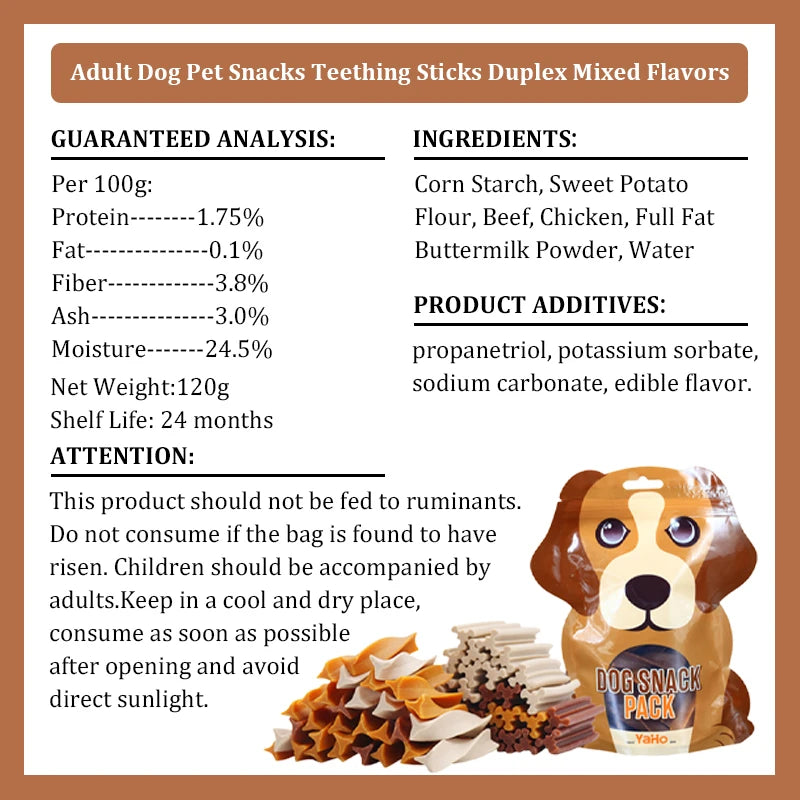 Dog Teething & Dental Sticks – Mixed Flavors 120g