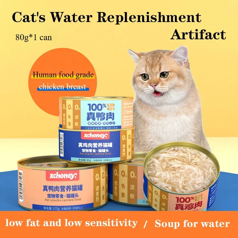 Chicken & Duck Wet Cat Food – Hydrating 85g Cans