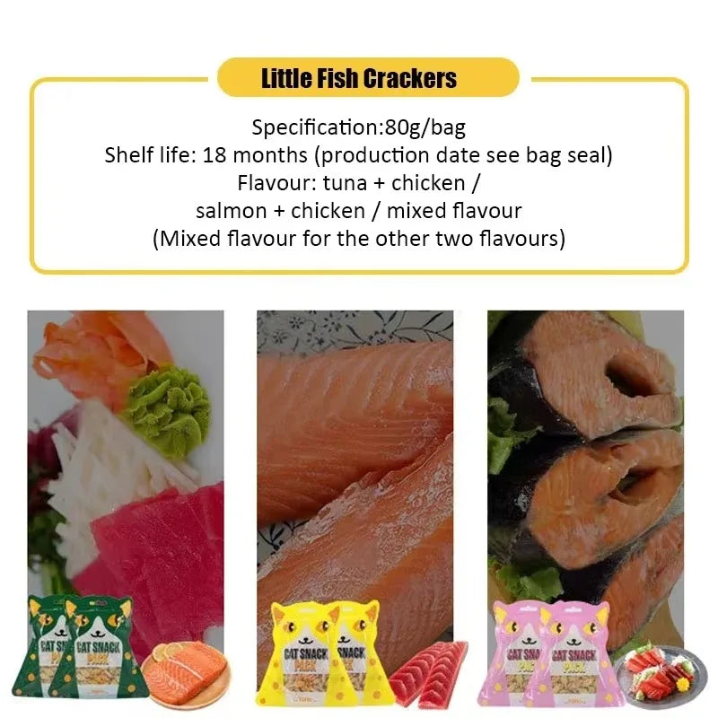 Crispy Cat Biscuits – Salmon, Chicken & Tuna Treats