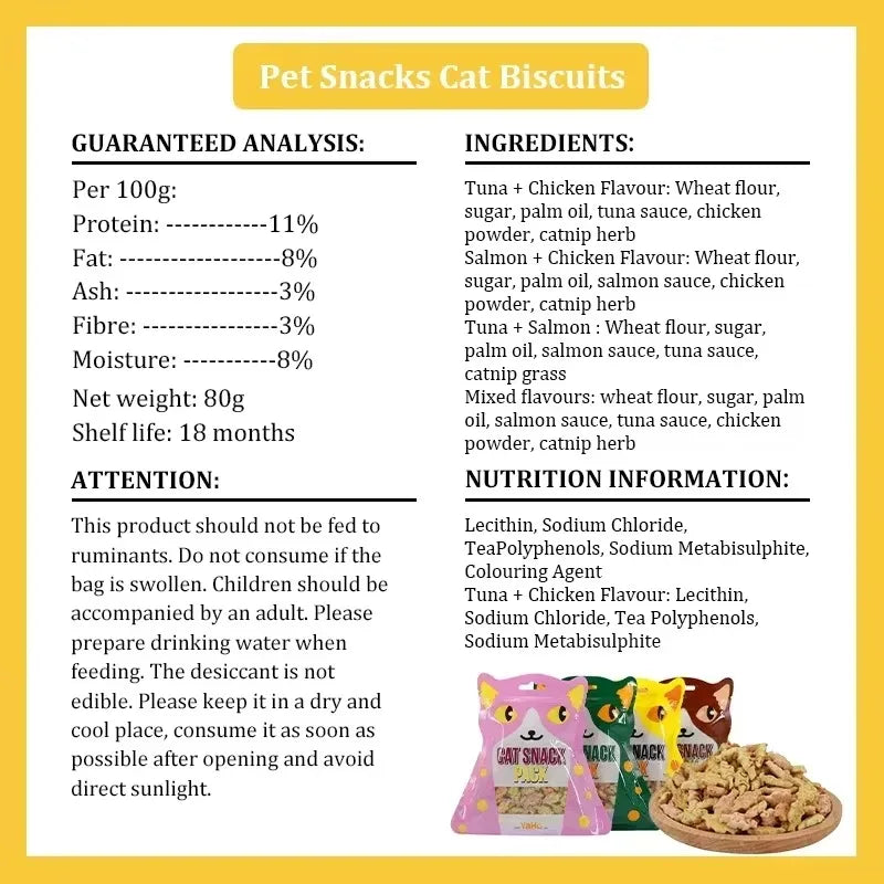 Crispy Cat Biscuits – Salmon, Chicken & Tuna Treats