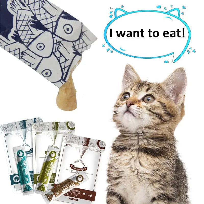 Cat Wet Food Strips – Cod, Tuna & Beef with DHA