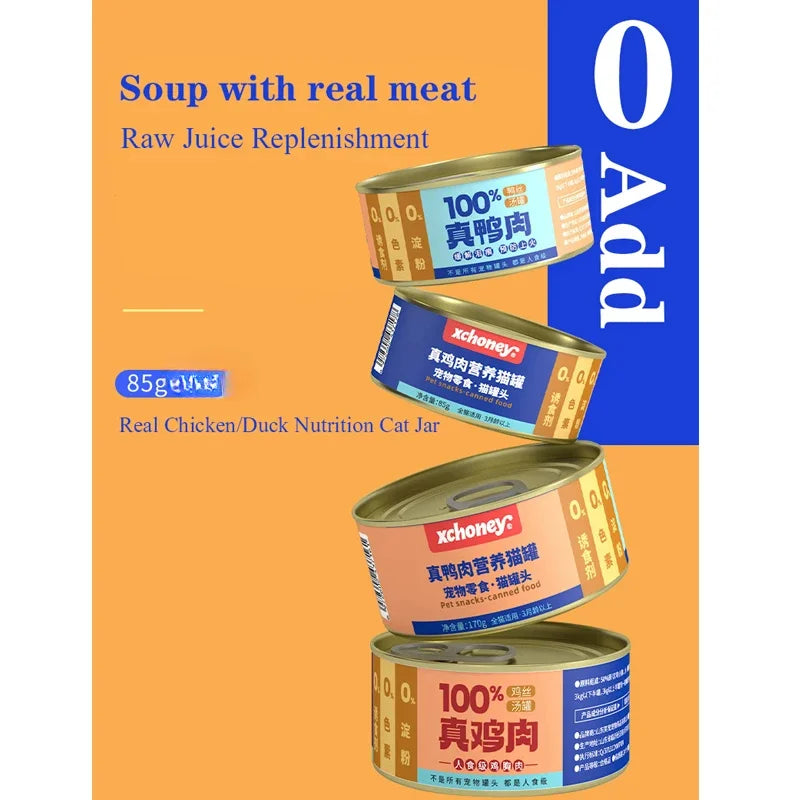 Chicken & Duck Wet Cat Food – Hydrating 85g Cans